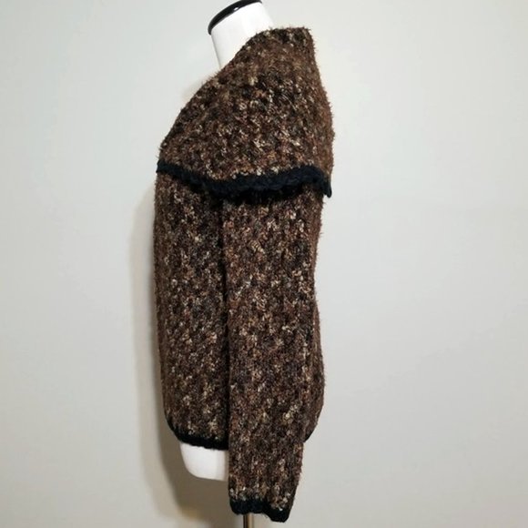 Nos Vintage Marisa Christina Brown Shawl Collar Cardigan S Womens Cozy Cabincore - Picture 5 of 7